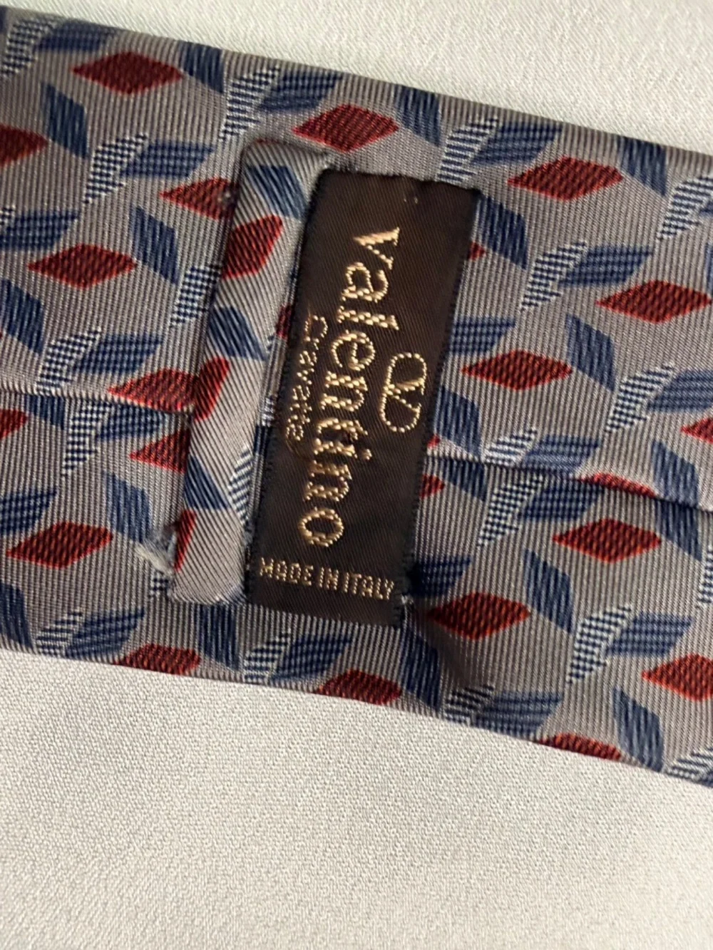 Valentino Garavani Vintage 100% Silk Geometric Tie Handmade in Italy
